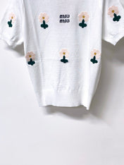 MIUMIU 26S SHORT-SLEEVED SWEATER STYLE 1049