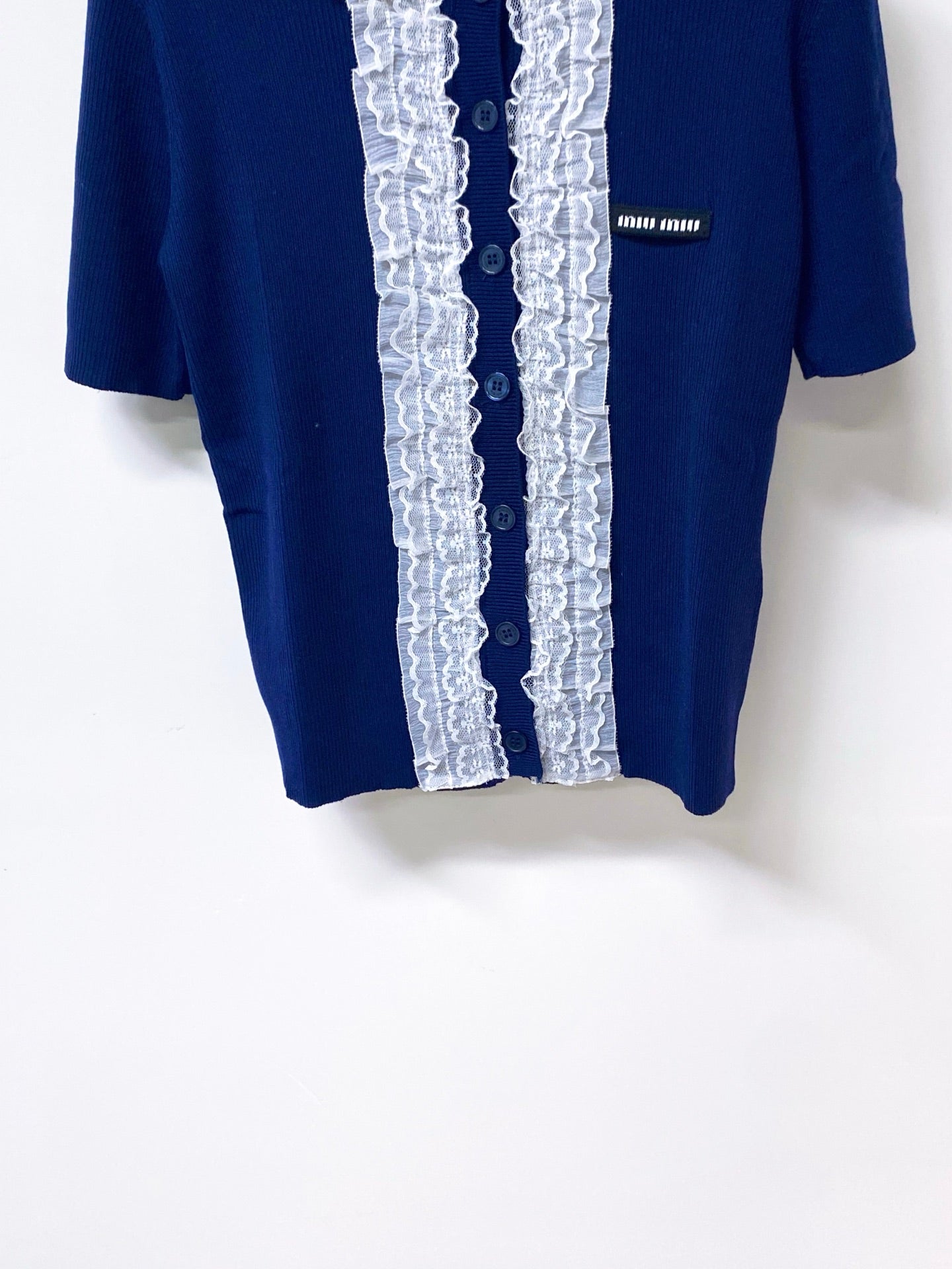 MIUMIU 26S SHORT-SLEEVED KNIT POLO SHIRT STYLE 1053