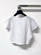 CHANEL 26S CROPPED SHORT-SLEEVED KNIT TOP STYLE 1222