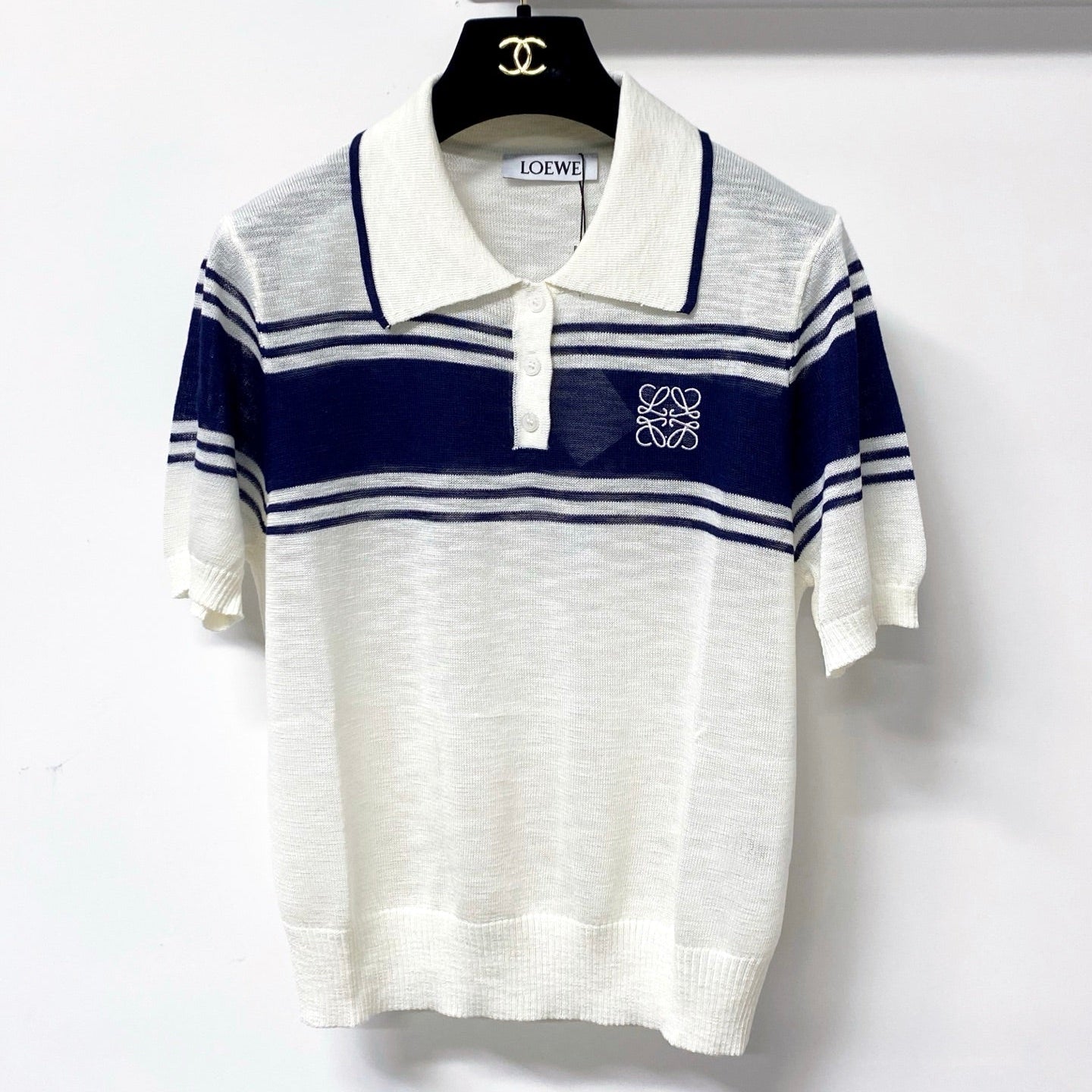 LOEWE 26S SHORT SLEEVE KNIT POLO TOP 493