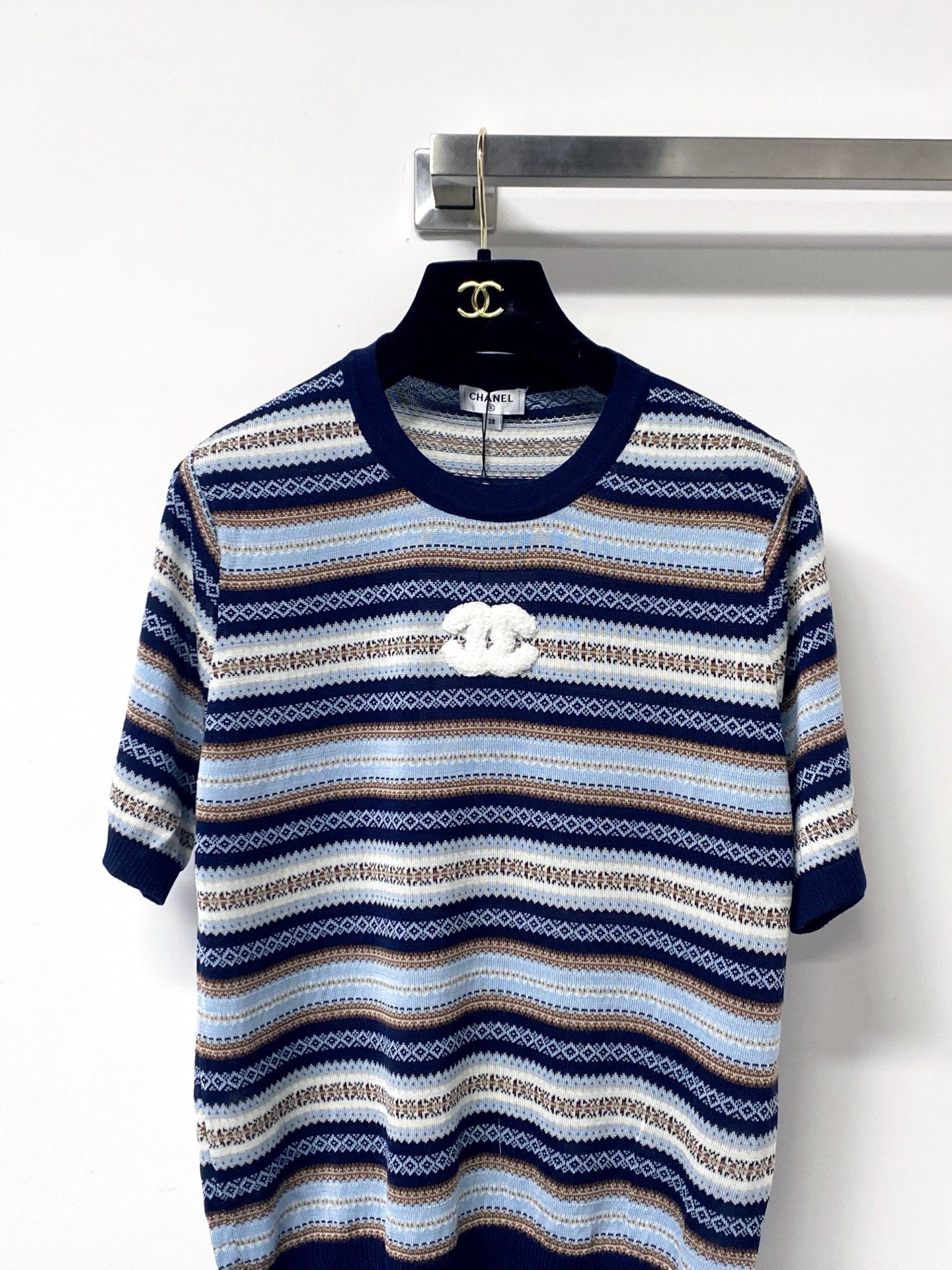 CHANEL 26S SHORT-SLEEVED KNIT SHIRT STYLE 1182