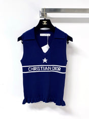 DIOR 26S SLEEVELESS KNIT POLO SHIRT 1290