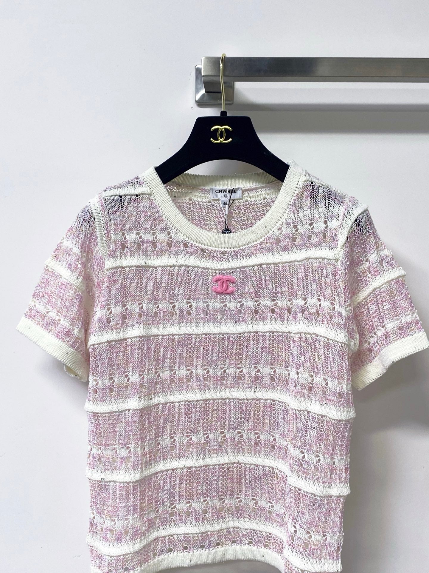 CHANEL 26S SHORT-SLEEVE KNIT TOP STYLE 1144