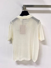MIUMIU 26S KNIT SHORT SLEEVE POLO SHIRT 1219