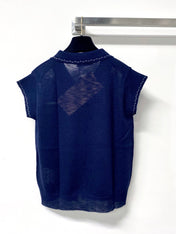 MIUMIU 26S SLEEVELESS KNIT POLO TOP 1168