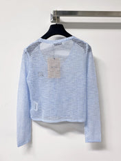 MIUMIU 26S CAMI TOP & OPEN KNIT CROPPED CARDIGAN SET 1173
