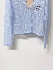 MIUMIU 26S CAMI TOP & OPEN KNIT CROPPED CARDIGAN SET 1173