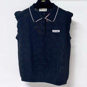 MIUMIU 26S SLEEVELESS KNIT POLO TOP 1150