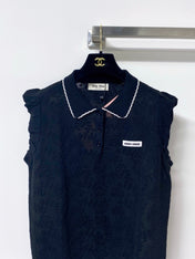 MIUMIU 26S SLEEVELESS KNIT POLO TOP 1150