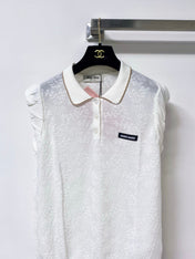 MIUMIU 26S SLEEVELESS KNIT POLO TOP 1149