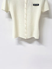 MIUMIU 26S SHORT SLEEVE KNIT CARDIGAN TOP 1240