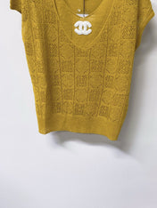 CHANEL 26S KNIT V-NECK TOP STYLE 1272