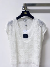 CHANEL 26S KNIT V-NECK TOP STYLE 1271