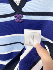 CHANEL 26S EMBELLISHED KNIT POLO TOP 1470