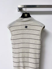 CHANEL 26S NECK SLEEVELESS KNIT TOP 1635