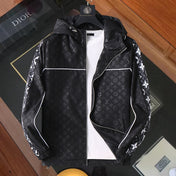 LV HOODED JACKET BLACK MIX WHITE MONOGRAM 239001