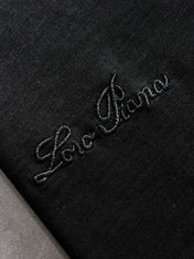 LORO PIANA CREWNECK T-SHIRT IN BLACK COTTON