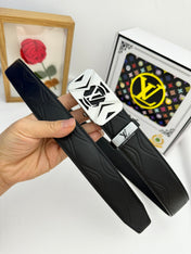 LV 25S BELT 35 MM IN BLACK CALFSKIN 593218