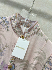 ZIMMER FLORAL DRESS WITH STAND COLLAR AND BELT 269180