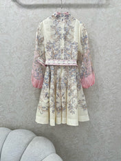 ZIMMERMANN SHORT DRESS WITH A STAND COLLAR 275114