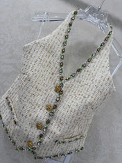 CHANEL 26S BEADED HALTER NECK VEST 821