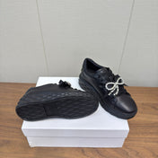JIMMY CHOO 26S SNEAKERS 55 MM IN BLACK CALFSKIN WITH CRYSTAL BOW
