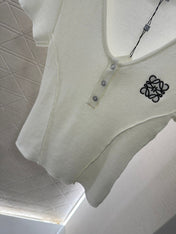 Loewe 25 T-Shirt V-Neck White Cotton