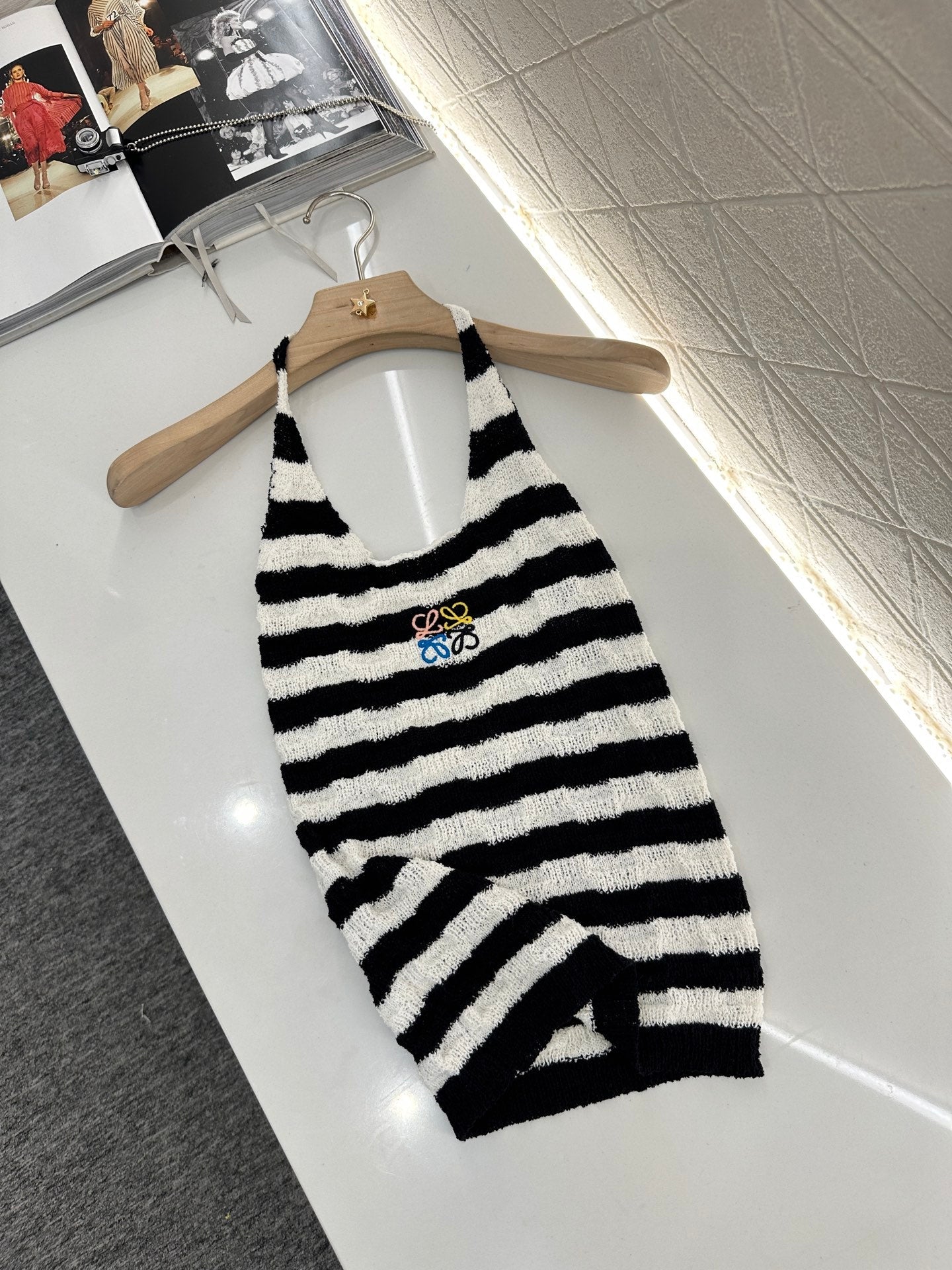 LW 25S HALTER NECK KNIT TOP 265542