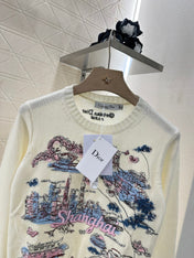 DIOR EMBROIDERED LANDSCAPE KNIT SWEATER 272309