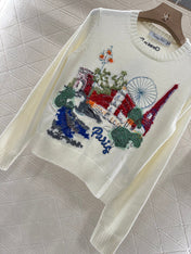 DIOR EMBROIDERED LANDSCAPE KNIT SWEATER 272312