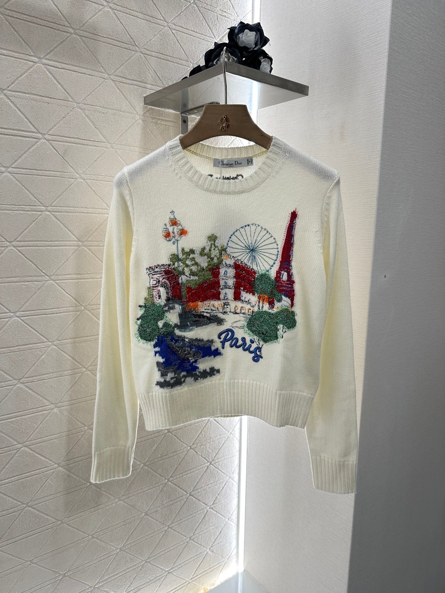 DIOR EMBROIDERED LANDSCAPE KNIT SWEATER 272312