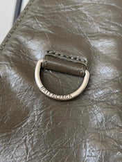 SUPERBUSY LARGE SLING BAG 42 IN KHAKI GREEN LAMBSKIN