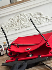 ZIP CABINE 31 BAG IN CLASSIC RED CANVAS AND BLACK CALFSKIN