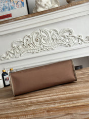 ZIP CABINE 31 BAG IN CHOCOLATE BROWN CANVAS AND BLACK CALFSKIN