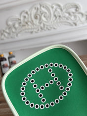 MINI NEO 17 EVELYNE BAG IN EMERALD GREEN CANVAS AND WHITE CALFSKIN