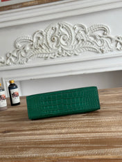 HM 26S KELLY MINI 22MM IN DARK GREEN CROC EMBOSSED CALFSKIN GOLD KELLY BUCKLE