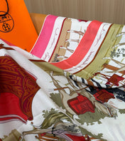 HERMES 26S SCARF 140 IN CASHMERE AND SILK 305966