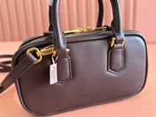 ARCADIE BAG 19 IN TAMARIND BROWN SHINY CALFSKIN