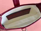 JACKIE NOTTE MINI BAG 19 IN RED WINE CRACKED LACQUER CALFSKIN GOLD HARDWARE