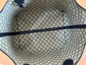 LARGE TOTISSIMA REVERSIBLE TOTE 30.5 IN DARK BLUE DENIM ONE SIDE BEIGE AND BLUE CALFSKIN ON THE OTHER