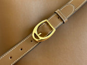 73 MEDIUM BUCKET BAG 27.5 IN BROWN SMOOTH CALFSKIN