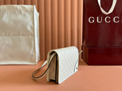 EMBLEM WALLET GG MONOGRAM 20 IN BEIGE AND WHITE SMOOTH CALFSKIN