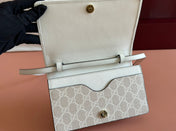 EMBLEM WALLET GG MONOGRAM 20 IN BEIGE AND WHITE SMOOTH CALFSKIN