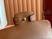 SMALL HORSEBIT 1955 SHOULDER BAG 22.6 IN BEIGE/EBONY GG WITH BROWN CALFSKIN TRIM
