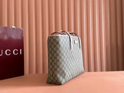 MEDIUM TOTE BAG 38 IN BEIGE AND BROWN GG COATED FABRIC PINK CALFSKIN