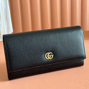 GG MARMONT CONTINENTAL WALLET 19 BLACK IN CALFSKIN