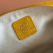 SUEDE BAG 22 MUSTARD YELLOW GOLD HARDWARE