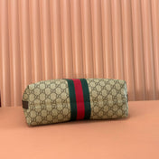 GUCCI 25S TOTE BAG 36 CM IN DARK BROWN MIX BEIGE LAMBSKIN WITH GOLD HARDWARE