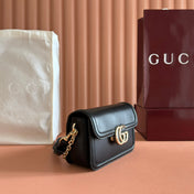 GUCCI 26S SHOULDER BAG 21 IN BLACK CALFSKIN