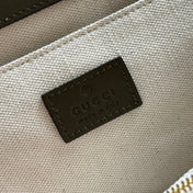 GUCCI 26S SHOULDER BAG 21 IN MOSS GREEN EMBOSSED SUEDE AND CALFSKIN